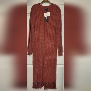 NWT Gigio Unforgettable Comfort Masala Dusty Pink Cable Knit Sweater Dress Large